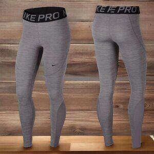NWOT NIKE PRO TIGHT  (L) Gunsmoke/Heather/Black/Black